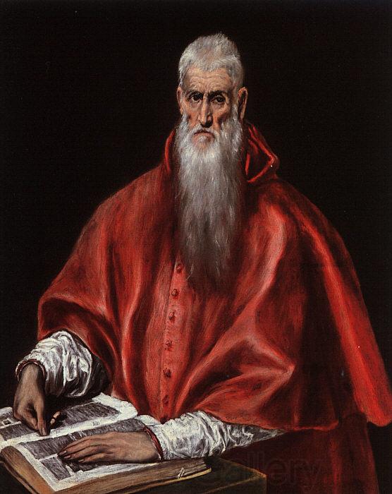 El Greco Saint Jerome as a Cardinal Norge oil painting art